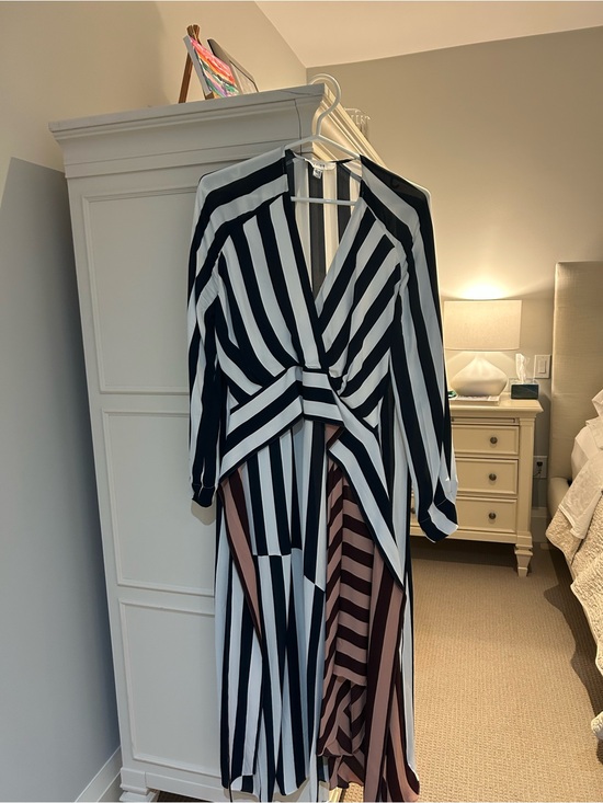 Reiss Dresses & Skirts - Reiss Black & White Striped Twist-Front Maxi Dress